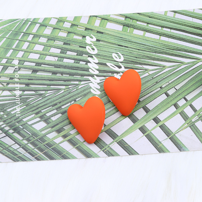 9g Weight Earrings Classification 1 Pair Quantity Daily Occasion Acrylic Material Heart Shape Pattern Women'S Gender Spray Paint Design Fashion Style 1 Pair Fashion Heart Shape Spray Paint Arylic Earrings 7