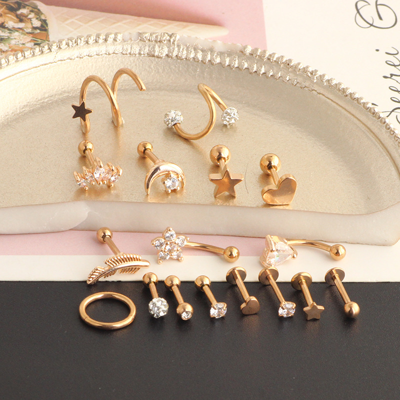 Pointed titanium steel lip stud product view