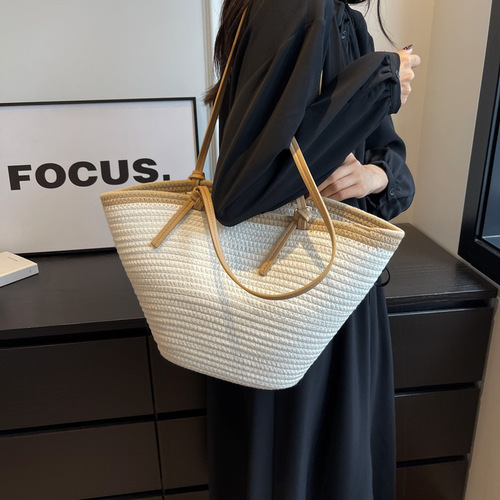 Leisure Shoulder Bag Woven Grass Handbag  New Style Fashion Beach Bag Trendy Niche Summer Single Strap Bag