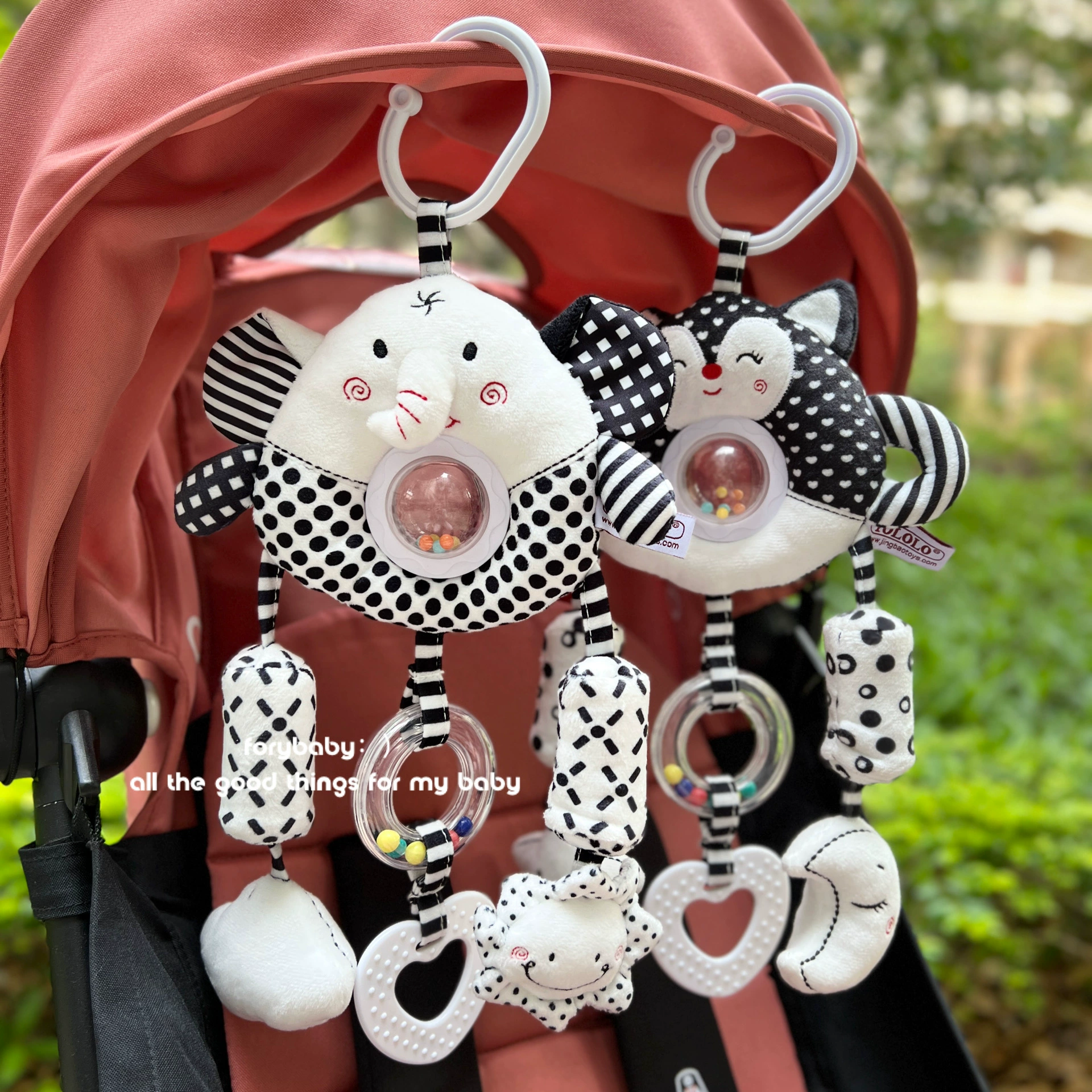 Детская тележка подвеска успокаивающая кукла мультфильм колокольчик колокольчик погремушки новорожденный ребенок черно-белый погони развивающие игрушки