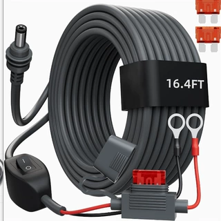 生产O型端子接12-24V to DC充电线带开关 18AWG