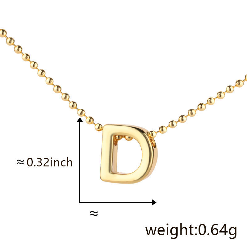 Cuicai ホットセール 18K ゴールデン光沢のある多用途クラシック 26 DIY 英語名小文字ネックレスペンダント付き|undefined