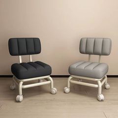 Internet-famous small stool, home-use backrest with universal wheels, modern minimalist sofa stool, seamless joint design, children&rsquo;s first-step stool, wheeled low stool.