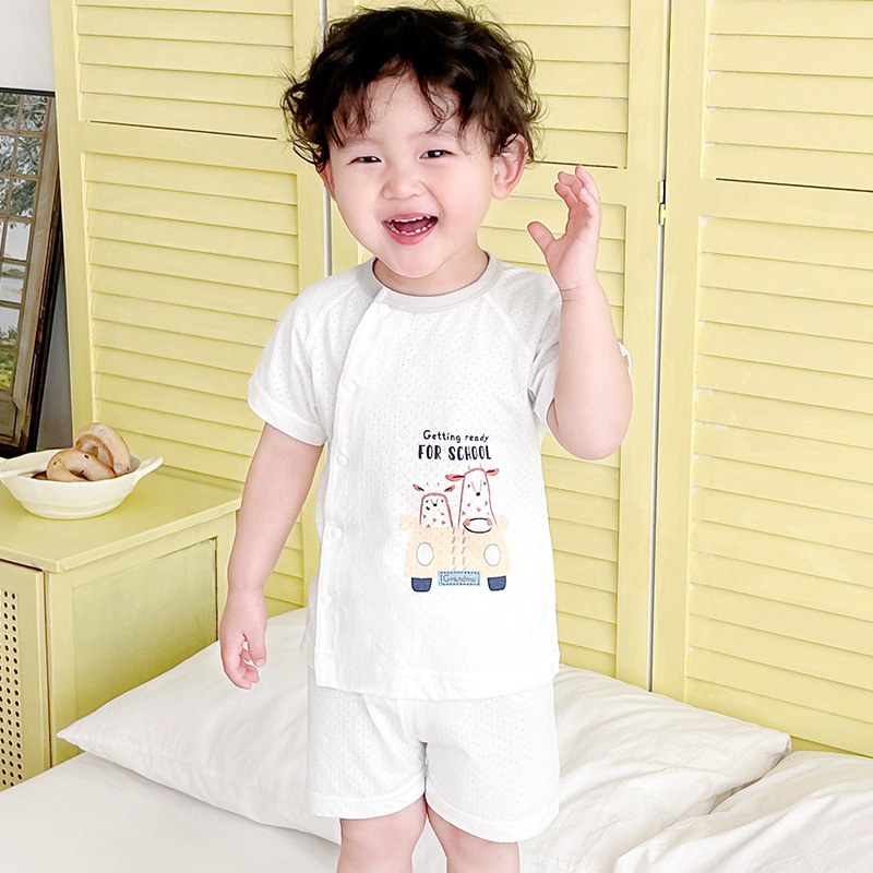 Conjunto de verano para bebé, pijama infantil de manga corta, conjunto de dos piezas, ropa separada para niños y niñas, conjunto de verano para bebé