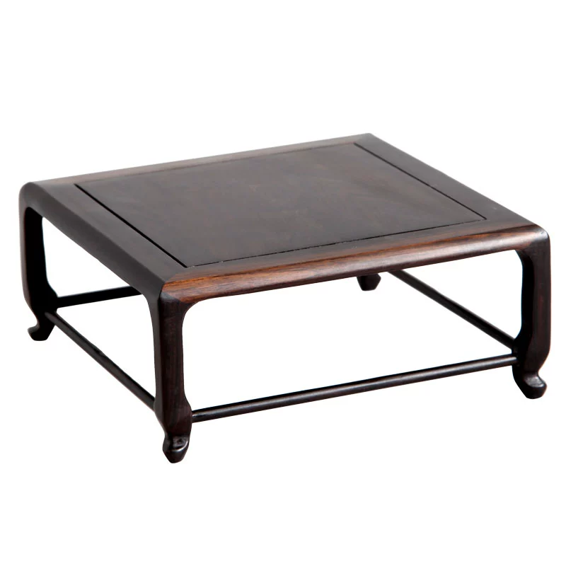 Основание из красного дерева, небольшой квадратный стол из фиолетового сандалового дерева, прямоугольные нефритовые украшения из цельного дерева, квадратная странная каменная статуя Будды, украшения из резьбы по дереву