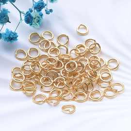 保色18K包金黄铜开口环圆圈DIY手工手链项链收尾连接扣材料批发