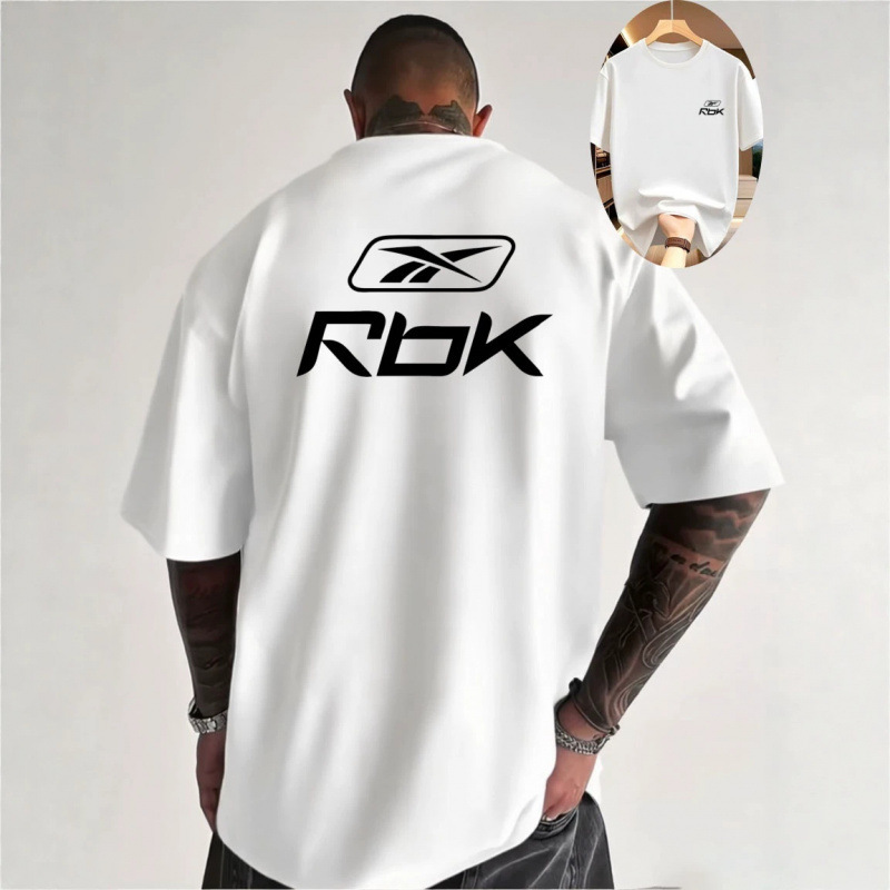 Kişi və qadın üçün Reebok hərfli printli köynək
