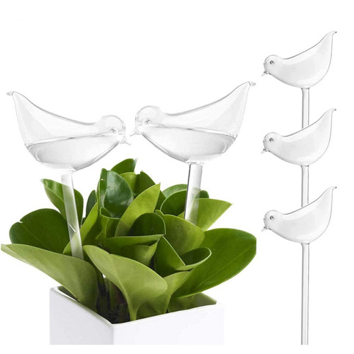 Transparent automatic bulb plant watering device, bird-shaped flower and plant watering device, lazy plant pot PVC water seepage device