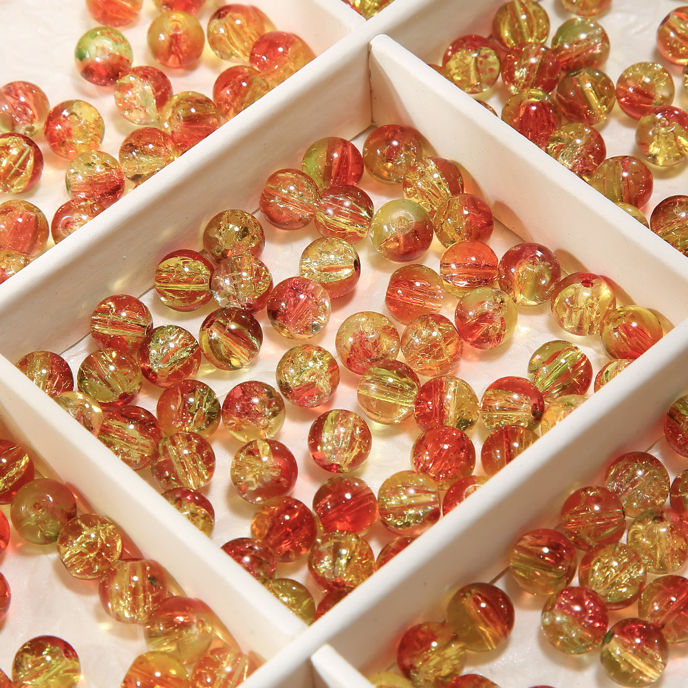 10 ミリメートル [ビッグフィッシュベゴニア] アイスクラック爆発ビーズガラスビーズ手作り diy ブレスレットビーズジュエリーアクセサリー素材