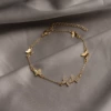 2067#Plustering Golden Butterfly Bracelet