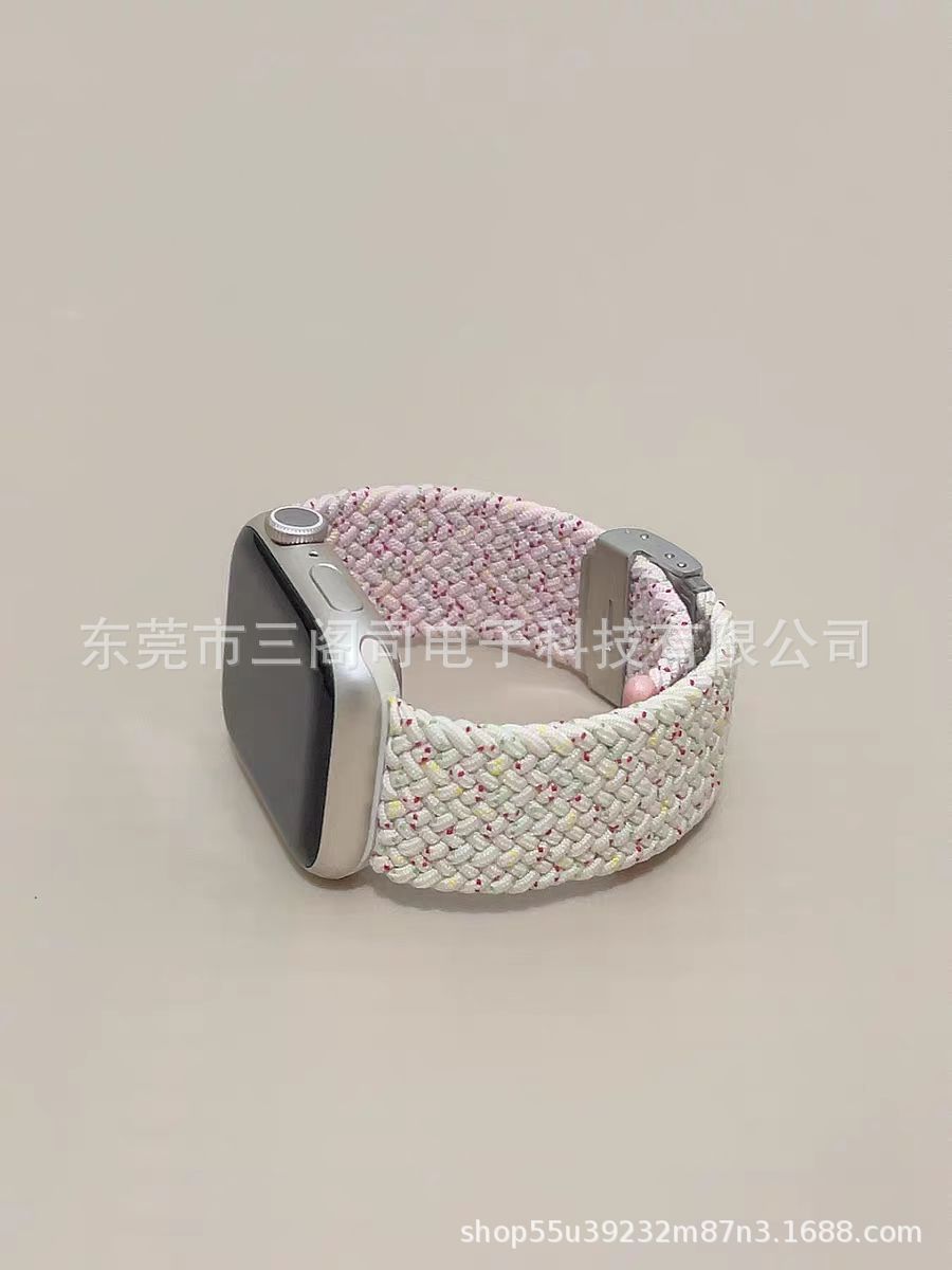 This integrated buckle braided watch strap is suitable for Applewatch bands and for Huawei and Samsung nylon braided ones undefined