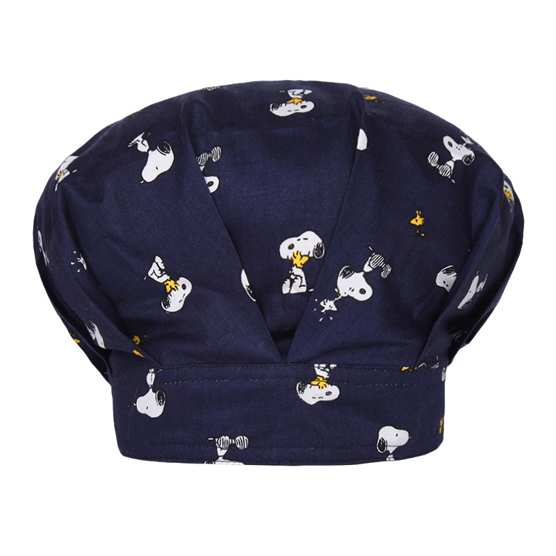 Sombrero de enfermera mujer chef cocinando cocina a prueba de aceite a prueba de humo pérdida de cabello sombrero esponjoso sombrero impreso puntera sombrero de trabajo ajuste elástico