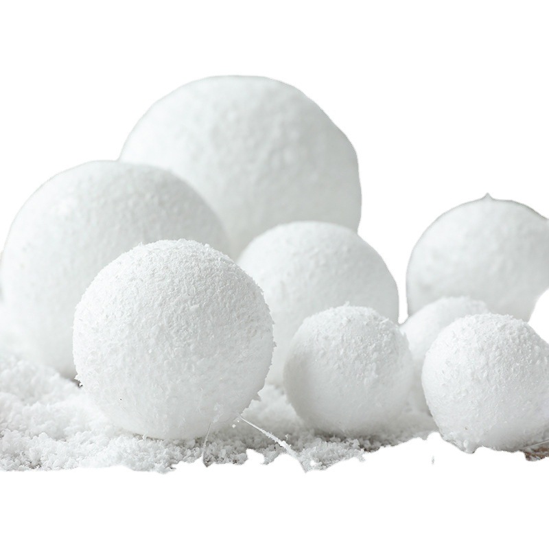 Bola de espuma blanca navideña, bola de nieve, decoración para árbol de Navidad, adornos colgantes, decoraciones colgantes para fiestas, suministros para crear ambiente festivo, venta al por mayor