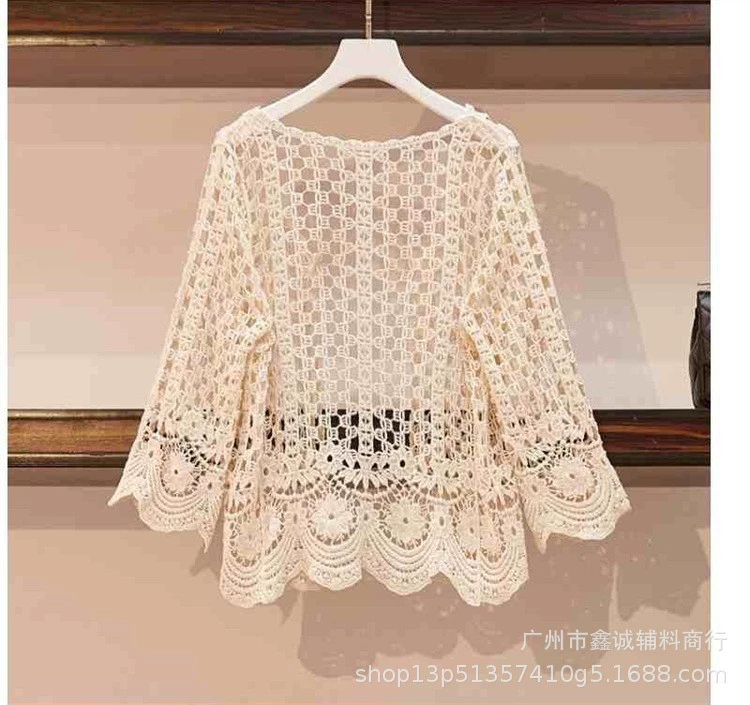 Женская пляжная накидка с длинным рукавом, one size (длина 65 см), защита от солнца, лёгкая