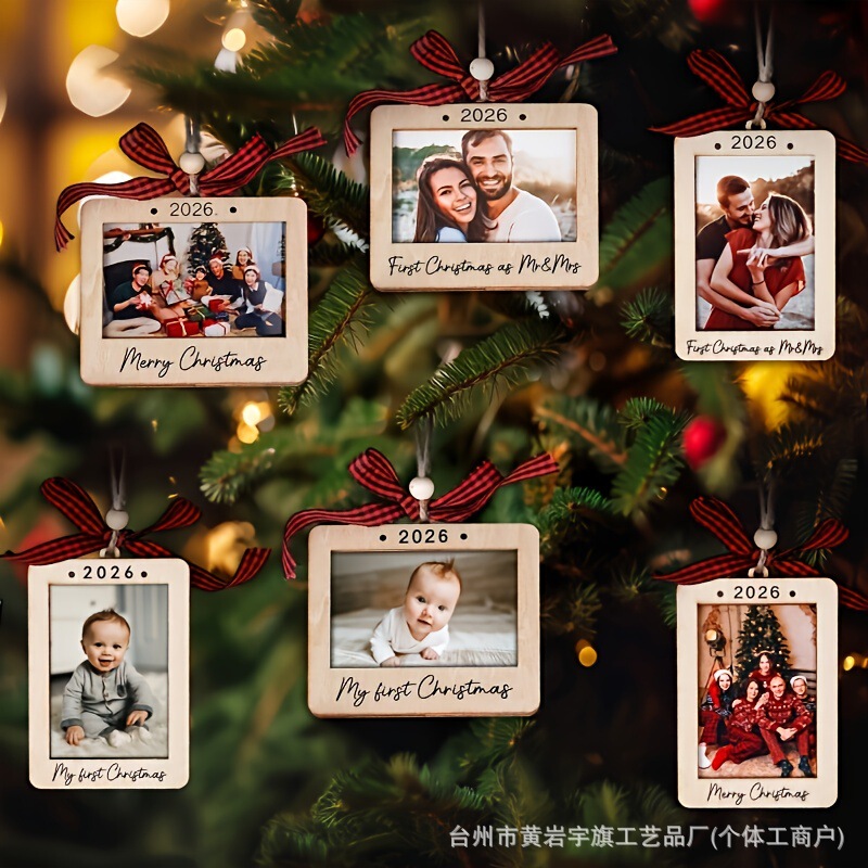 Christmas wooden photo frame pendant 2026 commemorative edition Christmas tree hanging photo frame baby keepsake wooden plaque pendant Christmas wooden photo frame pendant 2026 commemorative edition Christmas tree hanging photo frame baby keepsake wooden plaque pendant
