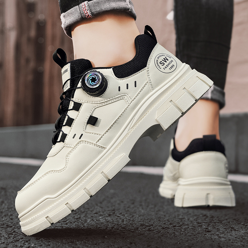 Zapatos laborales para hombres 2024 nuevo otoño sitio de construcción para trabajar zapatos de skate de trabajo de suela gruesa resistente al desgaste para hombres zapatos de moda de baja altura Martin