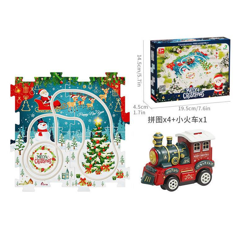 Niños plástico multi-funcional rompecabezas eléctrico coche de ferrocarril mini Road sign rompecabezas ensamblado juguete traje fábrica al por mayor