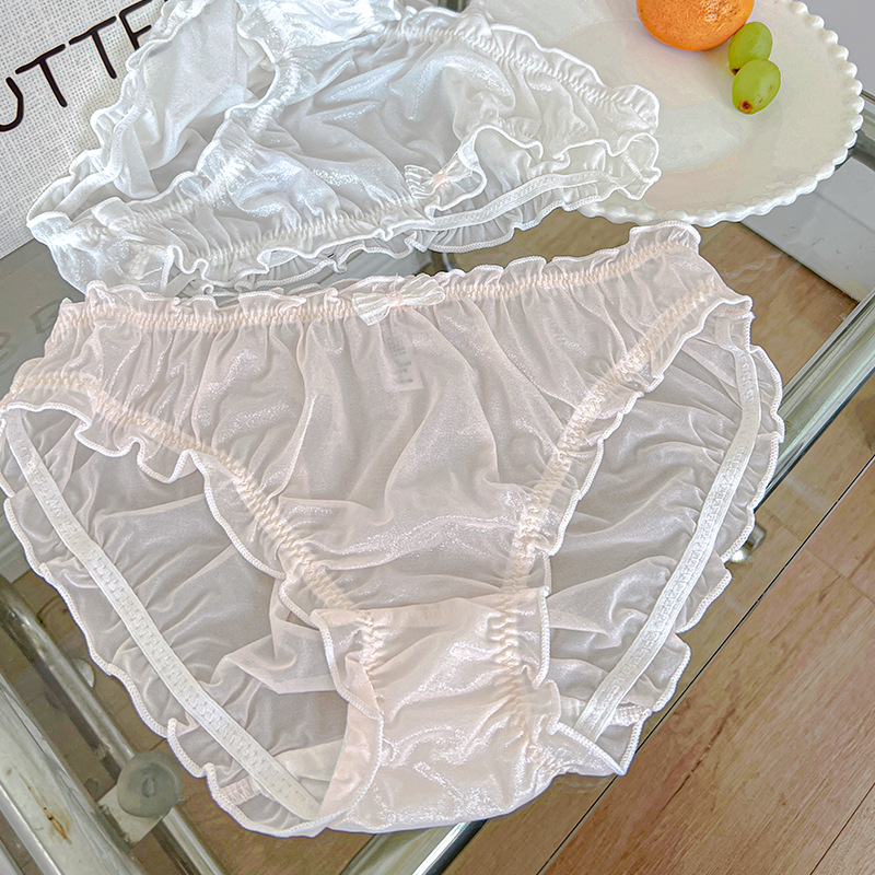 Calzoncillos de gran tamaño de día de color sólido dulce, seda de hielo, algodón puro insensible, pantalones de fondo de triángulo de gran tamaño transpirables y secos de varios colores