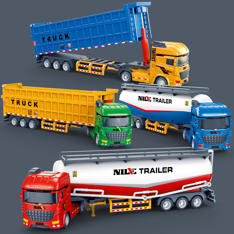 Children's Large Heavy-Duty Truck Inertia Boy Toy Car Dump Truck Transport Semi-Trailer Oil Tanker Artificial Model