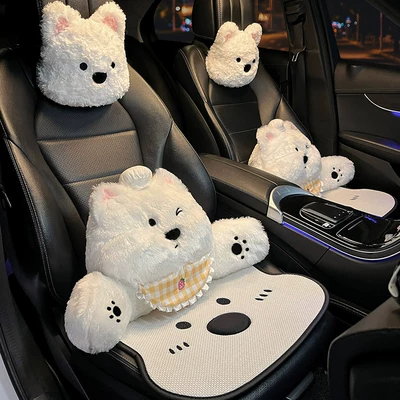 Headrest, Car Headrest and Lumbar Support - chef-west-highland-headrest-and-lumbar-support-front-row-linen-seat-cushion-6-piece-set
