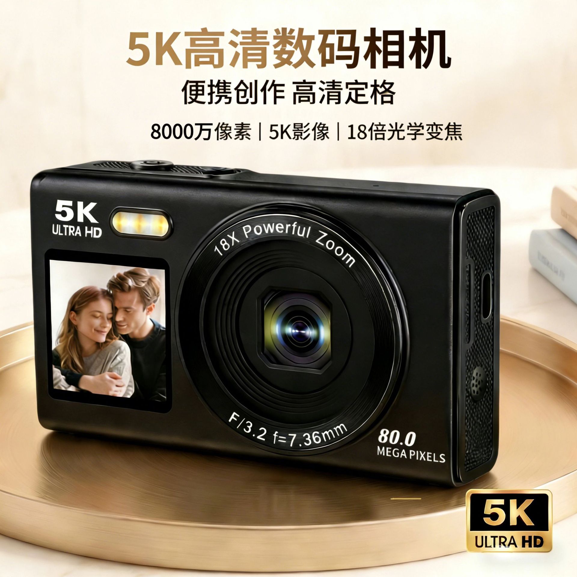 Digital Camera 5K High-Definition Dual-Screen Selfie Video Recording Wifi Mobile Phone Portable Compact Camera Wholesale Ccd Camera