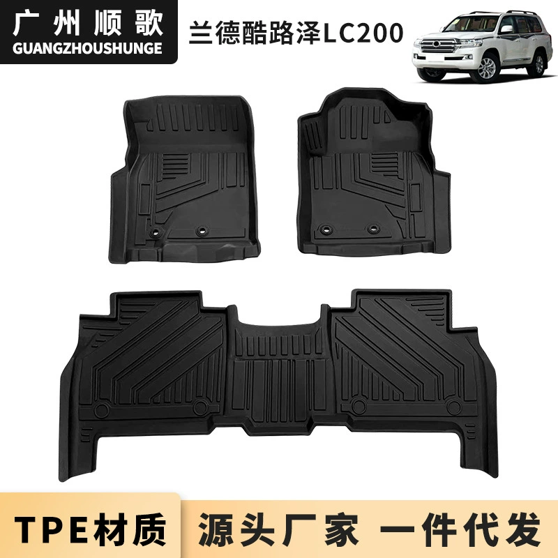 Коврик для ног TPE подходит для Toyota Land Cruiser LC200, автомобильный коврик для ног с правым руля, водонепроницаемый износостойкий напольный коврик