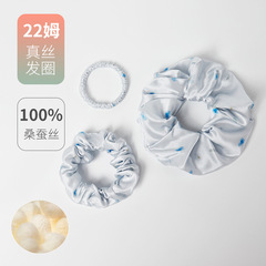 22姆100% 绢糸真糸髪輪高弾力百合大腸頭縄高級感気質女子髪飾り