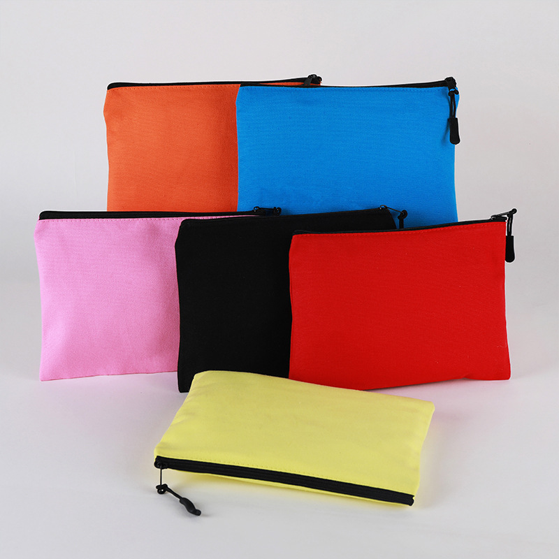 Amazon cremallera lienzo lápiz caso personalizado bolsa de cosméticos bolsa de almacenamiento bolsa de lona bolsa de algodón en stock