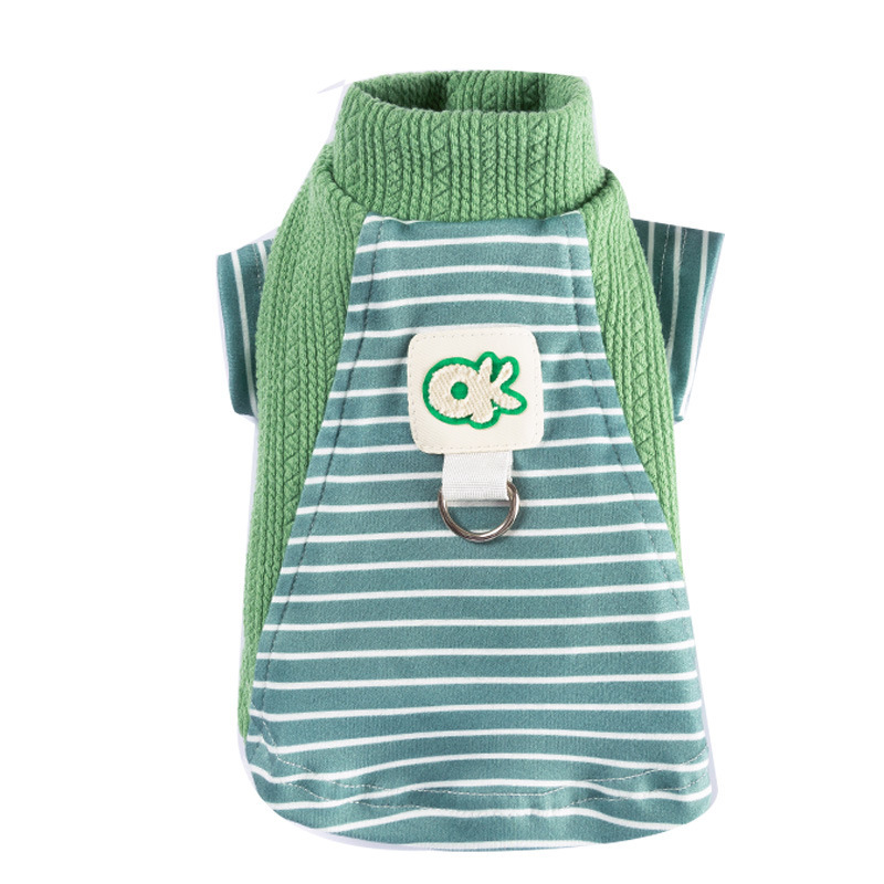 跨境宠物衣服可爱条纹布标家居服保暖秋冬季中小型犬泰迪狗狗服装|undefined