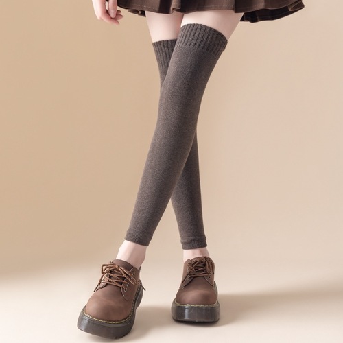 Plus velvet and lengthened warm straight knee protection anti-slip thickened cold-resistant socks fall and winter over-the-knee stockings yoga socks