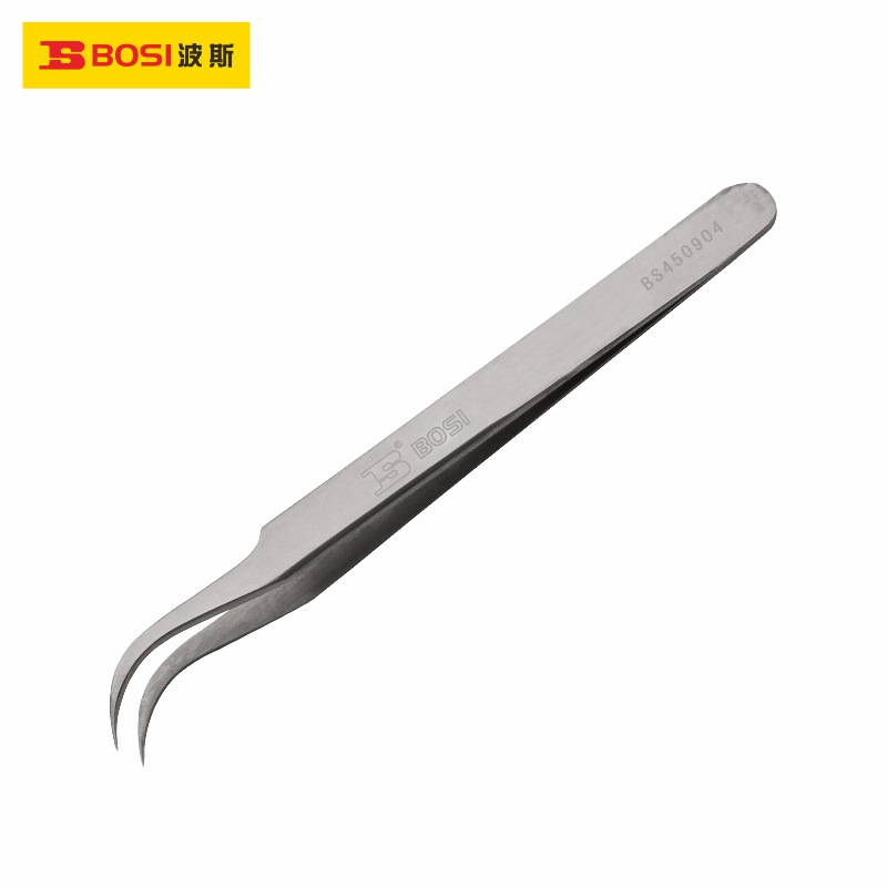 波斯工具 不锈钢弯头镊子120mm BS450904