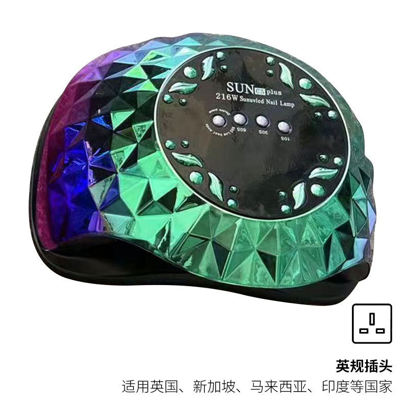 Lámpara de uñas de alta potencia Amazon de 216W, lámpara de fototerapia para uñas, secado rápido, lámpara de curado de gel para uñas de salón, lámpara de curado de esmalte de uñas, transfronteriza