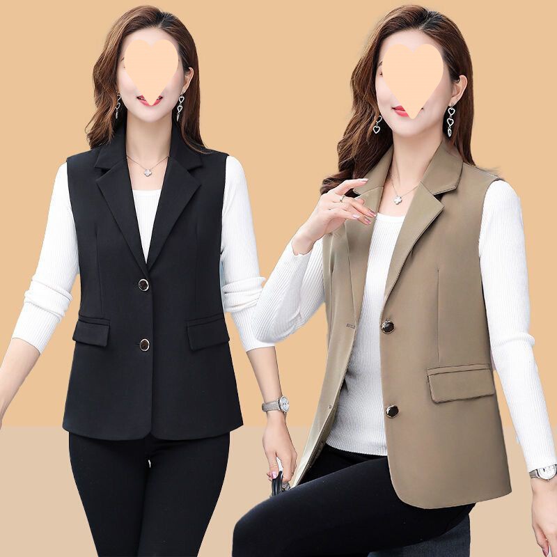 Y High-end Spring and Summer Mother's Clothing Hot-selling Short Sleeveless Vest Outwear Cardigan Large Size Suit Vest Top for Women