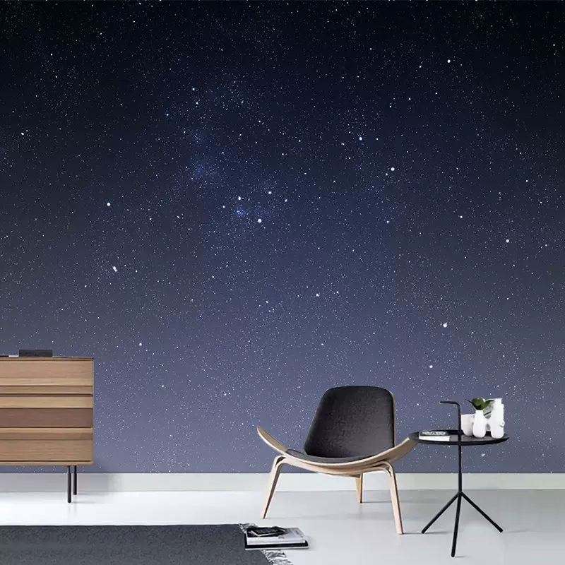3D渐变色星空顶太空壁纸个性清吧酒吧KTV夜空装饰壁画儿童房墙布