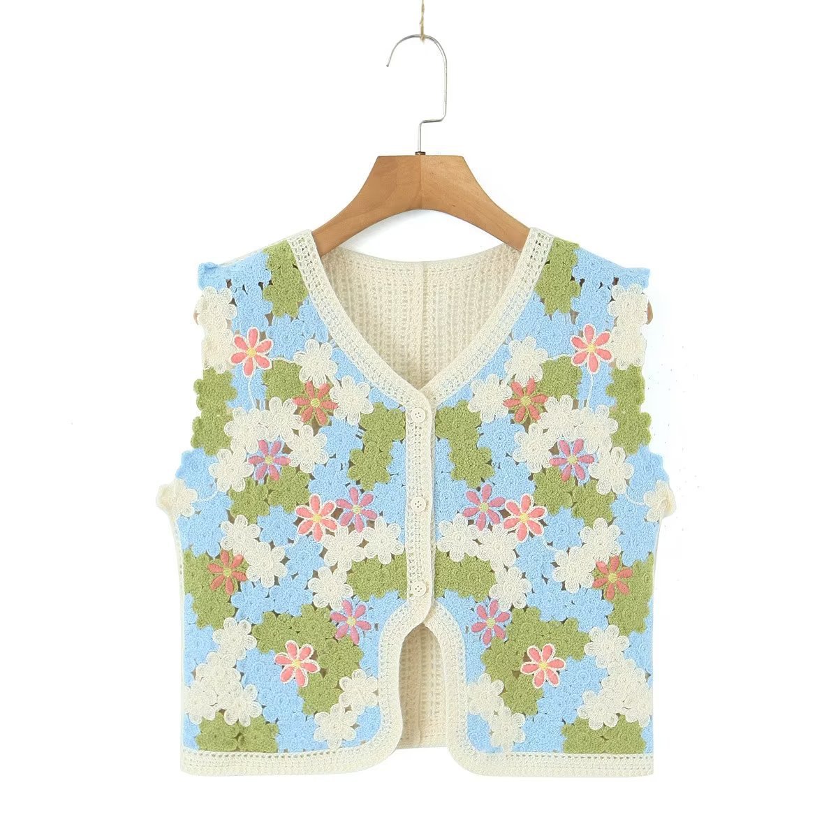 Frauen kleidung herbst neue urlaub blume weste strickjacke kurze top_voghion.com