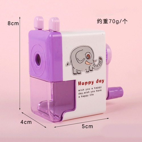 Creative labor-saving single-hole pencil sharpener cartoon pencil sharpener hand-cranked pencil sharpener boxed student stationery small prize wholesale