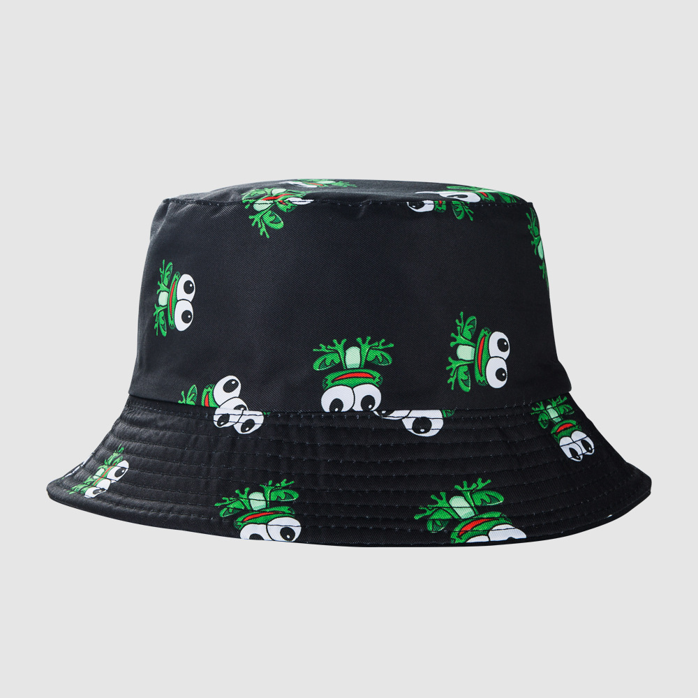Unisex Gender European And American Fisherman Cherry Simple Versatile Sunscreen Sun Visor  Flat-top Double-sided Wear Basin Hat