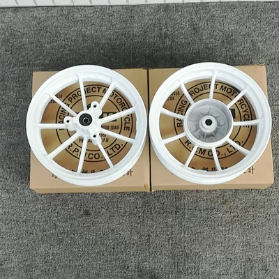 Motorcycle wheel hub: Period Zx34 35 Period - 9-claw-white-front-disc-and-rear-drum
