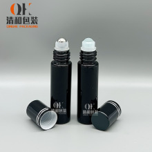 清和现货黑色走珠瓶滚珠瓶精油瓶10ml电化铝盖子内塞吹瓶小样瓶