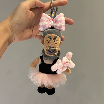 Cute Keychain Decoration — Pluş açarlıqlar - grandpa-niu-a-rabbit-hugging-dance-student-pendant