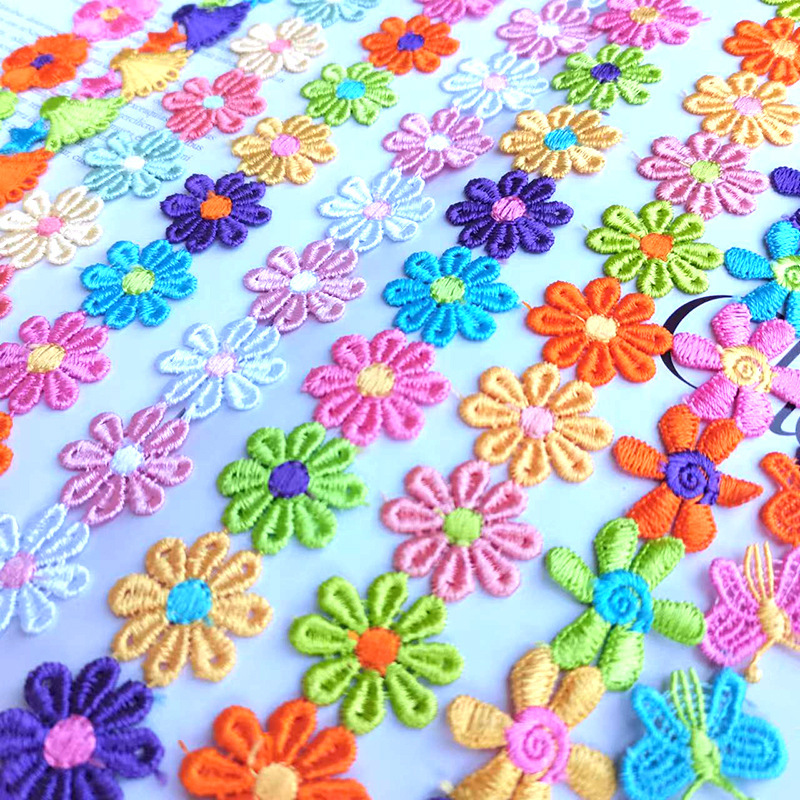 韓国版はよく売れています。2.5cm 6色8弁の水溶レースの刺繍レースの頭飾りのアクセサリーの花diyステッカーです。|undefined