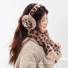 三丽鸥正版凯蒂猫可爱美拉德棕色豹纹耳罩学生毛绒耳套耳包保暖萌