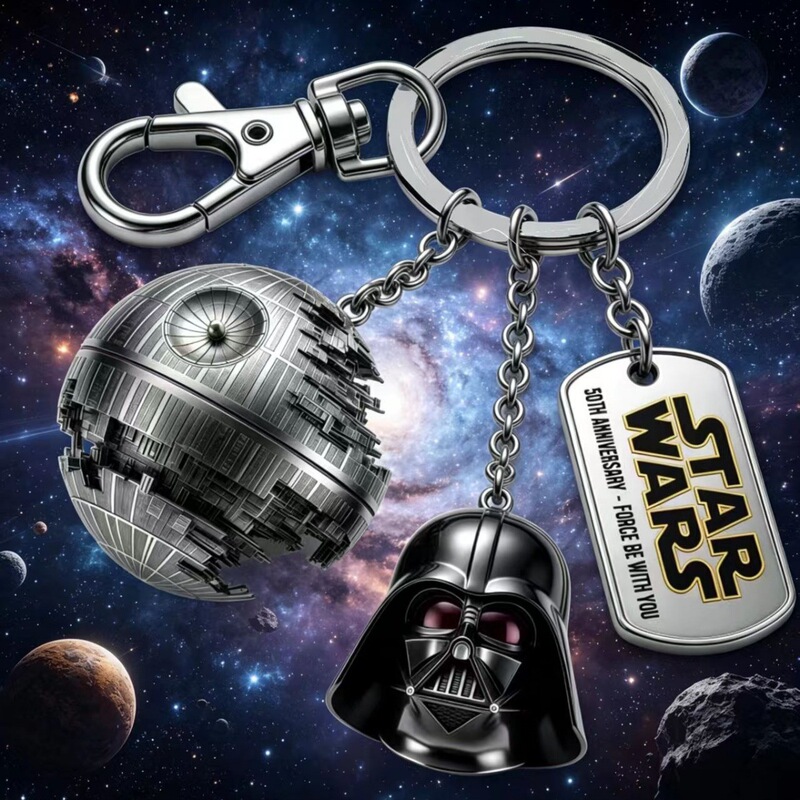Star Wars Death Star Darth Vader Alloy Keychain European and American Movie and Tv Merchandise Popular 50Th Anniversary Souvenir Star Wars Death Star Darth Vader Alloy Keychain European and American Movie and Tv Merchandise Popular 50Th Anniversary Souvenir