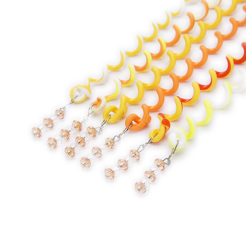 탄력있는 머리 땋기 도구 노란색 시리즈