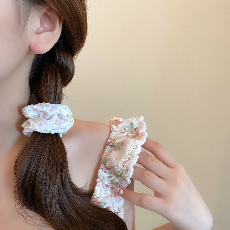 Pequeñas flores frescas francesas anillo de cabello de intestino para mujeres 2026 nuevo cabello de cabello Braisen cabello de cabello