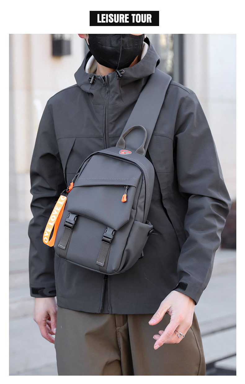 New trendy men's chest bags, casual single-shoulder bags, backpacks, crossbody bags, water-resistant men's bags, business men's bags, cross-border Item Picture