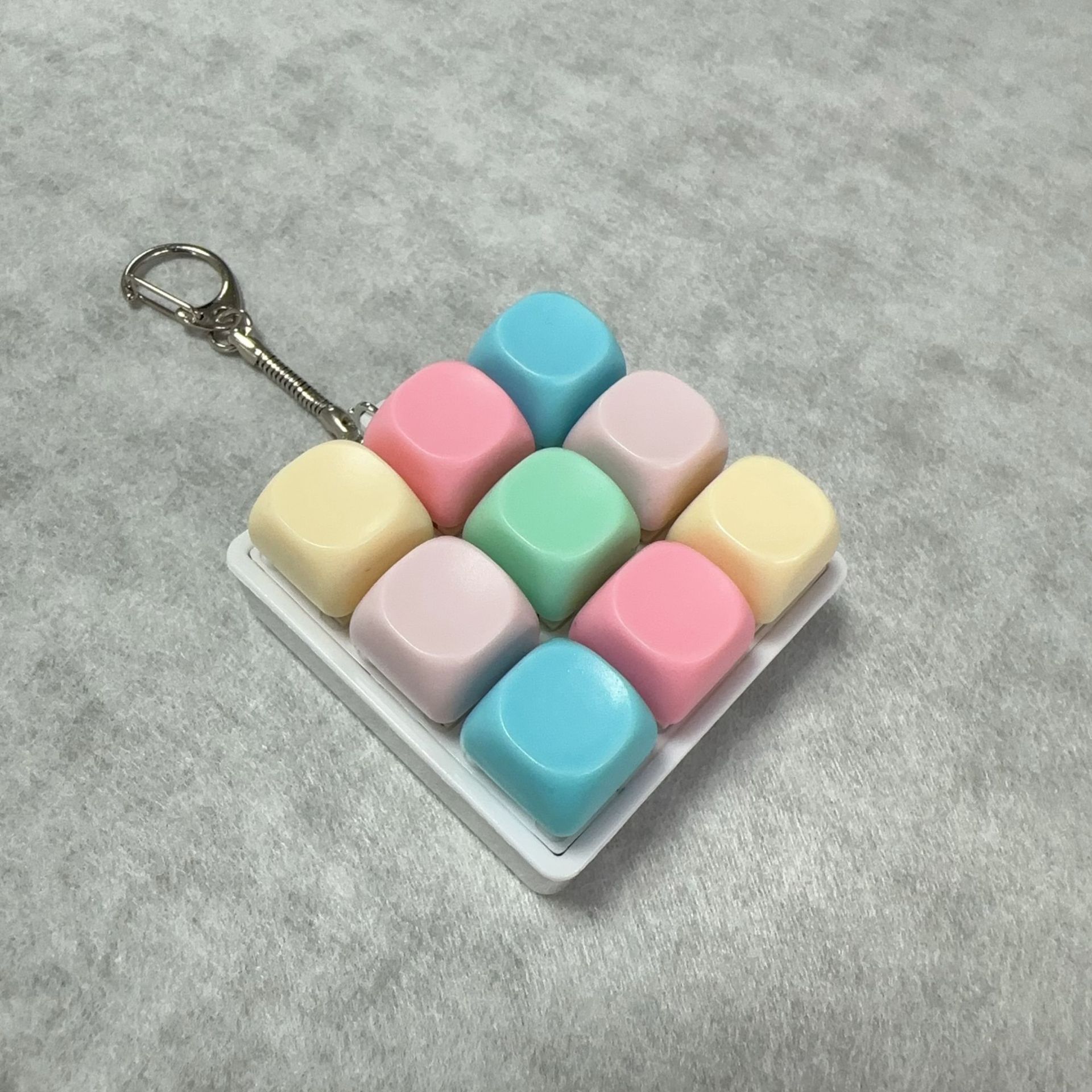 Cross-border Round Cap Decompression Button 9-key Switch Tester Keyboard Cat Keychain Finger Squeeze Stress-relief Toy_voghion.com