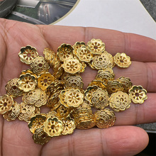 DIY手工首饰配件镀18K包金色饰品手工串珠材料花托大花托服装辅料