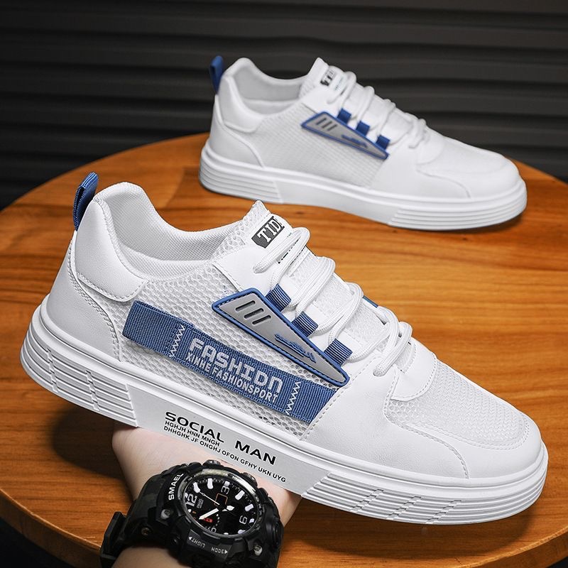 Zapatos de hombre 2024 nuevos zapatos blancos transpirables de verano tendencia versátil zapatos de malla zapatos deportivos casuales juveniles de moda