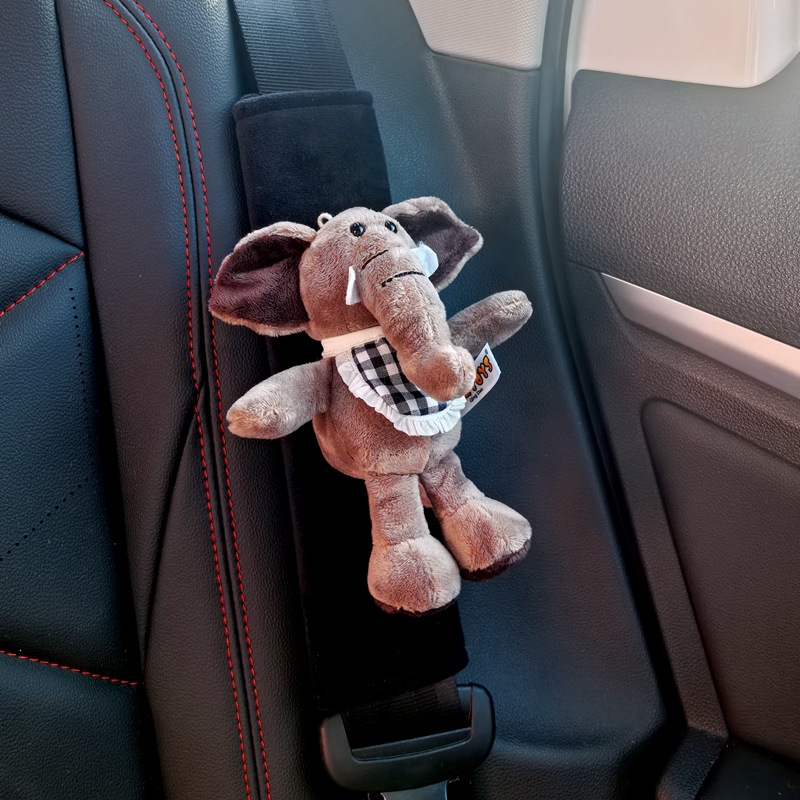 Car Seat Belt Shoulder Cover, Cute Little Animal Plush Anti-Stranglehold Car Decorative Ornaments, New Car Gift for Girls